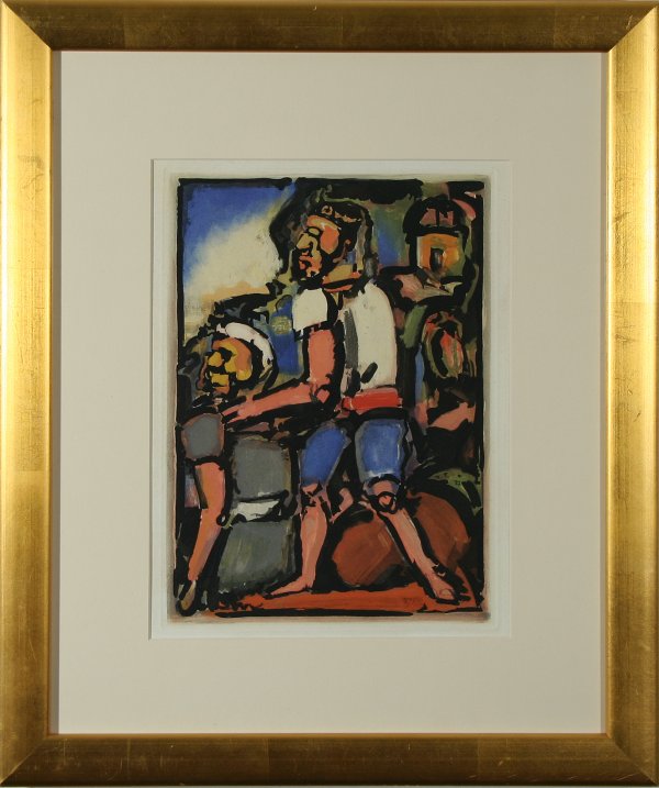 ROUAULT (FRENCH 1871-1958) Hemme: ROUAULT , GEORGES , FRENCH , 1871-1958 , "Hemme Condulsant un Autre" , Aquatint on paper , 12.99 x 9.25 in (33 x 23.5 , Initialed and dated 1936 located lower right