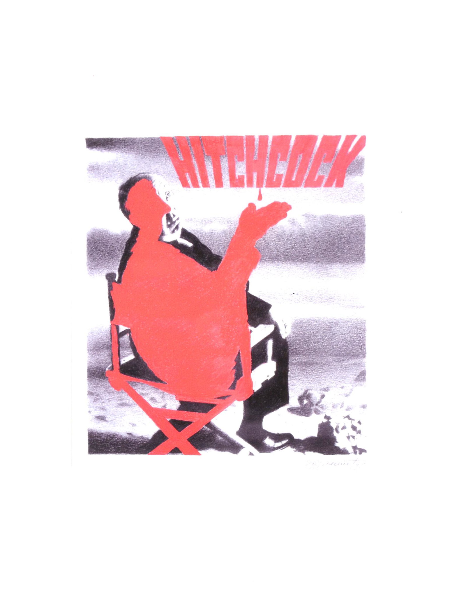 ERIC BULATOV RUSSIAN B.1933: Hitchcock, handpainted lithograph, 10 x 9 in (25.7 x 22.9 cm), signed lower right, PROVENANCE: From The Artist To The Present Collector In New Jersey, Illustrated On Page 34 Of "Erik Bulatov",