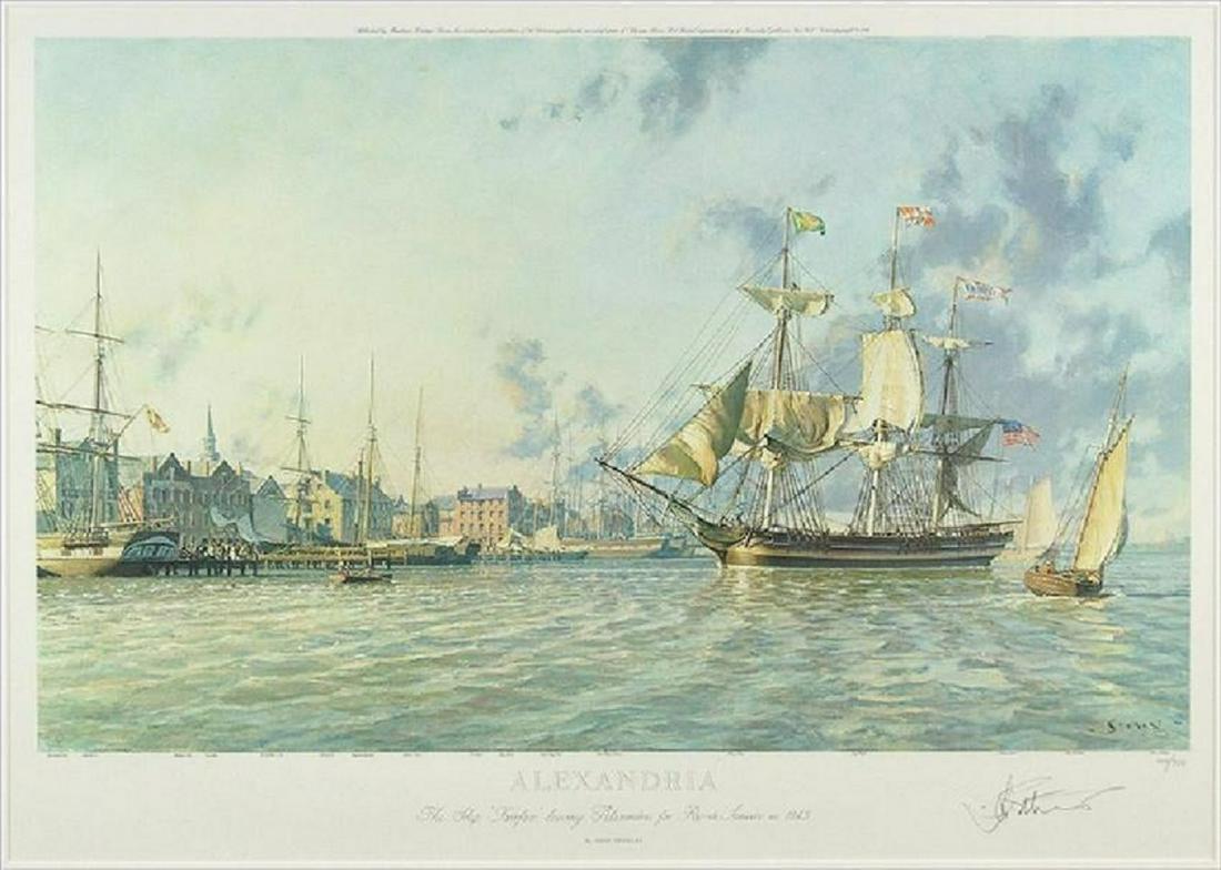 JOHN STOBART BRITISH/AMERICAN B.1927: Alexandria, VA", lithograph, 21 x 29 in (53.3 x 73.7 cm), pencil signed lower right, edition 451/750