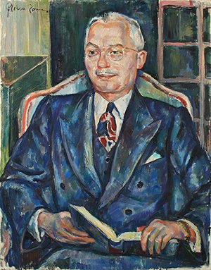 ROMANO (AMERICAN 1897-1984) Portrait: ROMANO , EMANUEL GLICENSTEIN , AMERICAN , 1897-1984 , "Portrait of William Carlos Williams" , oil on canvas , 36 X 28 in (91.4 x 71.1 cm), signed upper left
