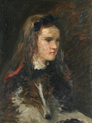 TACK (AMERICAN 1870-1949) A Girl: TACK , AUGUSTUS VINCENT , AMERICAN , 1887-1949 , "A Girl and Her Dog" , oil on canvas , 24 x 18 in (61 x 47. 7cm) , signed lower left
