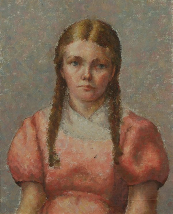 BRACKMAN (AMERICAN 1898-1980) Portrait of: BRACKMAN (AMERICAN 1898-1980) Portrait of BRACKMAN , ROBERT , AMERICAN , 1898-1980, "Portrait of a Young Girl", oil on canvas , 20 x 16 in (50.8 x 40.6 cm)PROVENANCE: Member of the Hugh Grant Family, 