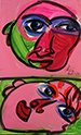 KEIL (GERMAN B1942) Double Portrait: KEIL (GERMAN B1942) Double Portrait KEIL , PETER ROBERT , GERMAN , B1942, "Double Portrait, 1984", oil on board , 39 1/ /2 x 23 3/4 in (100.3 x 80.6 cm), signed middle right