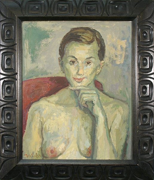 SOYER (AMERICAN 1899-1974) Young Girl: SOYER , MOSES , AMERICAN , 1899-1974 , "Young Girl with a Half Smile" , oil on canvas , 20 x 16 in (50.8 x 40.6 cm) , signed lower left (estate stamp)PROVENANCE: Letter of authentication from David So