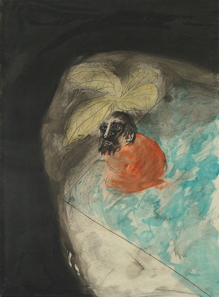 CASTILLO (SPANISH B1933) "Untitled", 1964: CASTILLO , JORGE , SPANISH , B1933 , "Untitled", 1964 , white color with india ink on paper , 27 x 19 1/2 in (68.6 x 49.5 cm), signed lower right and dated 1964, Pace Gallery label verso