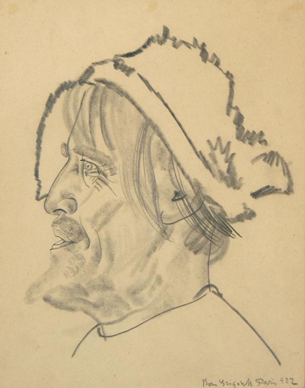GRIGORIEV (RUSSIAN 1886-1939) Russian: GRIGORIEV , BORIS , RUSSIAN , 1886-1939 , "Russian Peasant" , pencil drawing , 11 1/8 x 8 1/2 in (28.3 x 21.6 cm) ,, signed lower right,, dated 1922, Paris