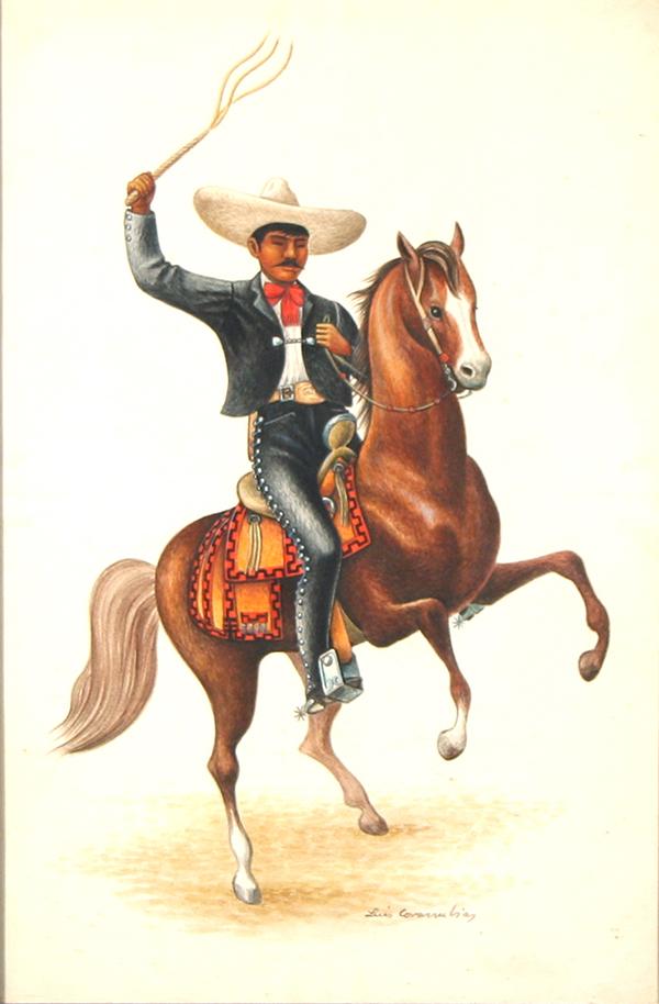 COVARRUBIAS (MEXICAN 1918-1987): COVARRUBIAS , LUIS , MEXICAN , 1918-1987 , "Horserider" , watercolor , 14 1/2 x 9 3/4 in (36.8 x 24.8 cm) ,, signed lower middle