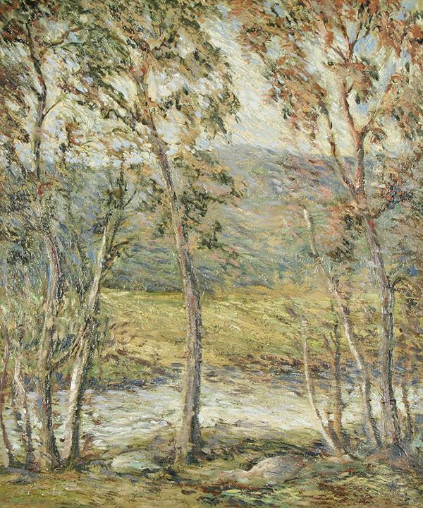 KING (AMERICAN 1867-1947) Cedar: KING , PAUL , AMERICAN , 1867 - 1947 , "Cedar Creek, Adirondacks" , oil on canvas , 26 x 21 in (66 x 53.3 cm) , signed and titled verso ,