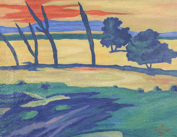 SARIAN (ARMENIAN/RUSSIAN 1880-1972) Fauvist: SARIAN , MARTIROS SERGEEVICH , ARMENIAN/RUSSIAN , 1880-1972 , "Fauvist Landscape" , oil on canvas , 14 x 18 in (35.6 x 45.7 cm) , , signed lower right, dated 1951