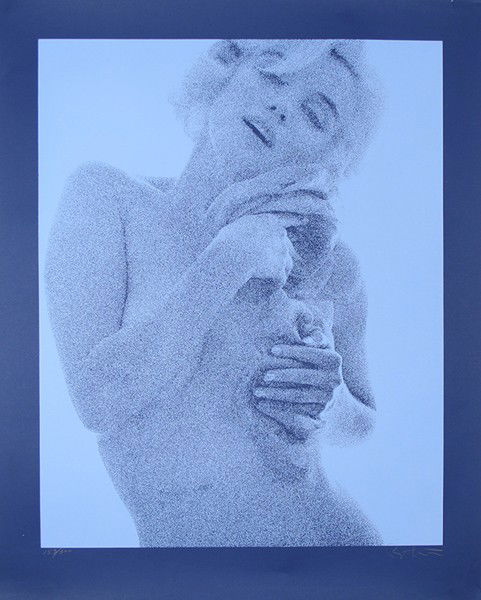 STERN (AMERICAN B1929 )"Marilyn Monroe , The Last S: STERN, BERT AMERICAN B1929 "Marilyn Monroe , The Last Sitting Body with Roses" (Blue on Blue Paper) Silkscreen (33 1/2 x 26 1/4 in (85.1 x 66.7cm ) Pencil signed (Edition 153/300)