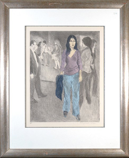 RAPHEAL SOYER (AMERICAN 1899-1987) Lithograph: RAPHEAL SOYER (AMERICAN 1899-1987), "Street Walker" , Lithograph , 20 x 15 in (50.8 x 38.1 cm) , pencil signed artist proof Lower right