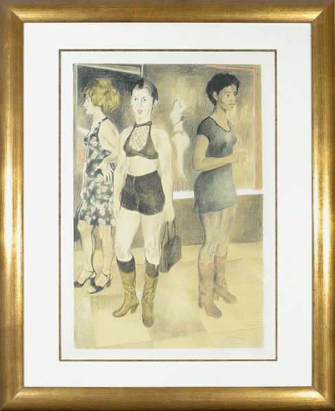 RAPHEAL SOYER (AMERICAN 1899-1987), Lithograph: RAPHEAL SOYER (AMERICAN 1899-1987)"Ladies of the Night" , Lithograph , 24 x 15 1/2 in x 61 x 39.4) , pencil signed lower right