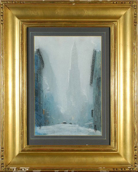 LOUIS LEON DOLICE (AMERICAN 1892-1960): LOUIS LEON DOLICE (AMERICAN 1892-1960) , "Chrysler Building" , Pastel , 11 1/4 x 7 1/2 in (28.6 x 19.1 cm) , signed lower right