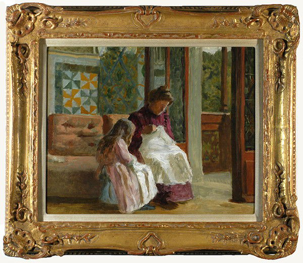 ALBERT ANDRE (FRENCH 1869-1954): ALBERT ANDRE (FRENCH 1869-1954), "Mother and Child" , Oil on Canvas , 13 1/2 x 16.75 (34.3 x 42.5 cm) , signed lower left