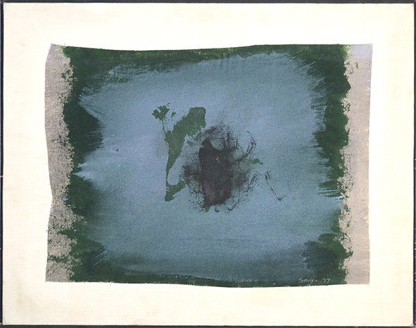 CLEVE GRAY (AMERICAN 1918-2004): CLEVE GRAY (AMERICAN 1918-2004), "Warren #2 1977" , Acrylic on canvas , 14 3/8 x 19 1/2 in (36.5 x 49.5 cm) , signed lower right 1977,titled, signed and dated verso