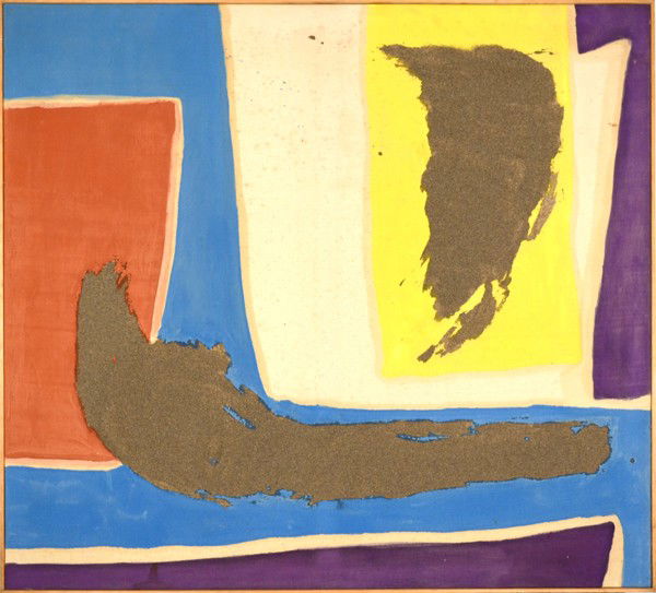 AGNES HART AMERICAN 1912-1979 "Mauve Blue and Eart: , HART AGNES AMERICAN 1912-1979 , "Mauve Blue and Earth Red" , mixed media , 44 x 48 in (111.8 x 121.9 cm) , signed verso Provenance: From The Estate Of The Artist