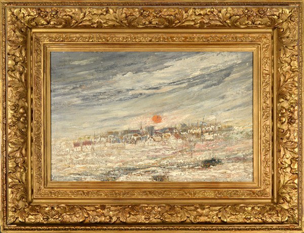 FREDERICK WAGNER AMERICAN 1864-1940 "Pennsylvania: , WAGNER FREDERICK AMERICAN 1864-1940 , "Pennsylvania Winter" , Oil on board , 15 x 24 in (40.6 x 61 cm)