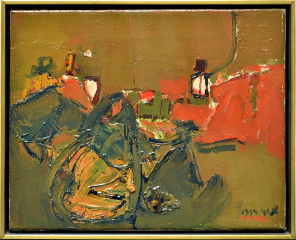 ZVI MAIROVICH ISRAEL 1911-1974: ZVI MAIROVICH (ISRAEL 1911-1974) Composition oil on canvas 13 x 16 1/4 in (33 x 41.3 cm) signed lower right, signed additionally verso PROVENANCE: From a private collector in New York