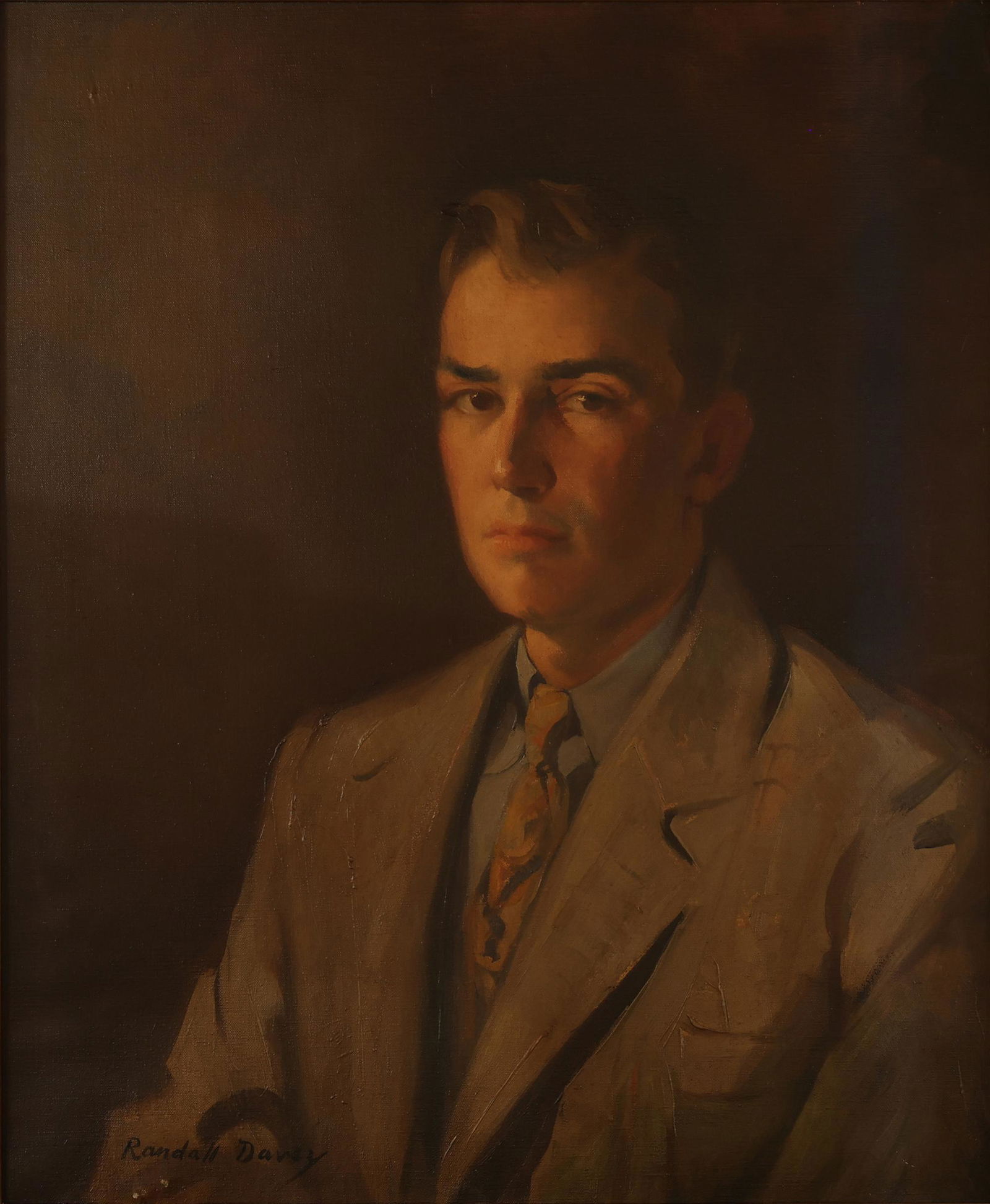 RANDALL DAVEY AMERICAN 1887-1964: Portrait of a Gentleman, oil on canvas, 24 x 20 in (61 x 50.8 cm), framed 27 x 23 in (68.6 x 58.4 cm), signed lower left