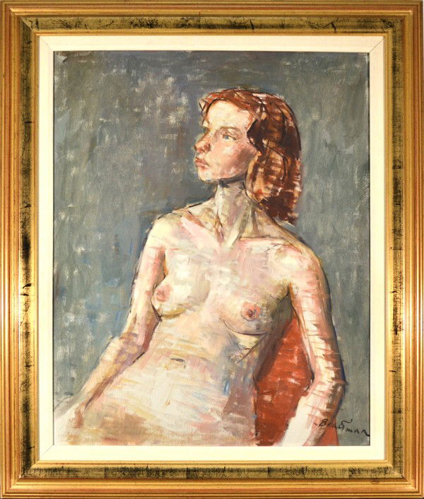 ROBERT BRACKMAN (AMERICAN 1898-1980): ROBERT BRACKMAN AMERICAN 1898-1980 "Nude on a Chair" Oil on canvas 24 x 30 in (61 cm x 76.2 cm) signed lower right