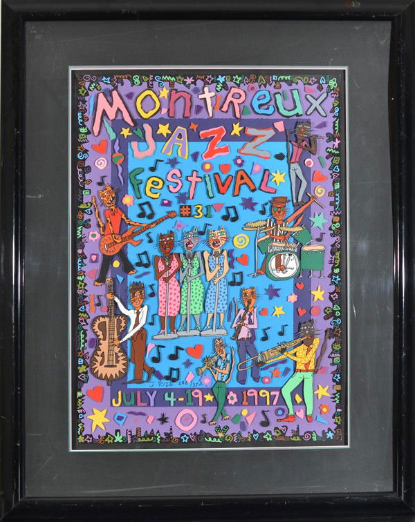 JAMES RIZZI (AMERICAN 1950-2011): JAMES RIZZI AMERICAN 1950-2011 "Montreux Jazz Festival" 3-D cutout 28 1/2 x 19 1/25 in (72.4 cm x 49.5 cm) signed lower middle, edition 282/350