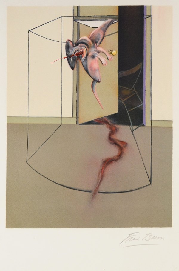 FRANCIS BACON BRITISH 1909-1992 "Left Panel From Tr: FRANCIS BACON BRITISH 1909-1992 "Left Panel From Triptych Inspired by Oresteia of Aeschylus" Lithograph 19 3/8 x 12 7/8 in (49.2 x 32.7 cm) paper size, 15 3/4 x 11 3/4 in (40 x 29.8 cm) image size, pe