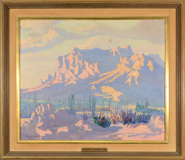 JACK VAN RYDER (AMERICAN 1899-1967) AMERICAN: JACK VAN RYDER (AMERICAN 1899-1967) "Garden of Superstitions",1928 Oil on Canvas 20 x 24 in (50.8 x 61 cm) Signed lower left PROVENANCE: Montrose Gallery NY, Label verso to the Lee Wiley Estate, (Sing