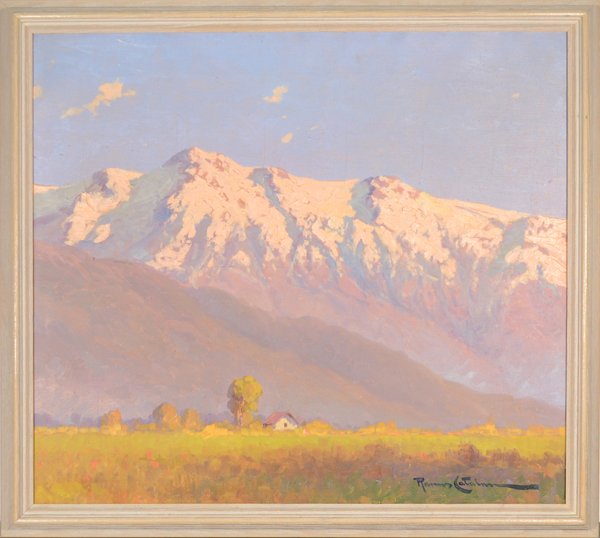 RAMOS CATALAN CHILEAN/AMERICAN 1888-1961 "View of S: RAMOS CATALAN CHILEAN/AMERICAN 1888-1961 "View of Snow Covered Mountains" Oil on canvas 15 1/2 x 17 1/2 in (39.4 x 44.5 cm)signed lower right PROVENANCE: Knoedler Gallery NY to Private Collector NY