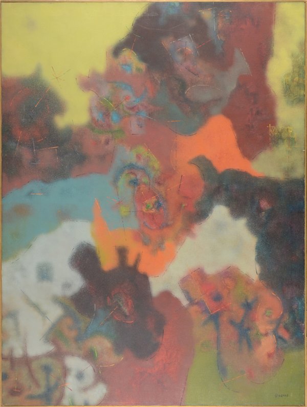 SIDNEY GROSS AMERICAN 1921-1969 "Untitled Abstract: SIDNEY GROSS AMERICAN 1921-1969 "Untitled Abstraction" Oil on canvas 48 x 36 in (121.9 x 91.4 cm)signed lower right