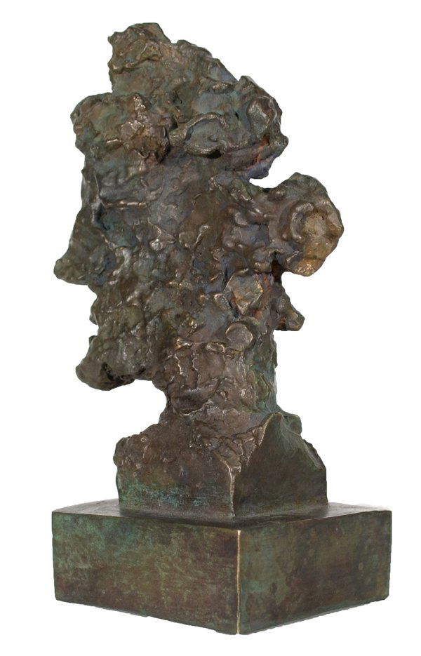 MAX WEBER ATTR. AMERICAN 1881-1961: MAX WEBER ATTR. AMERICAN 1881-1961 "Head of a Woman" Bronze 7 3/8 H 2 5/8 W in (18.7 H x 6.7 W cm) Base dated 1959 - Roman Bronze Works NY