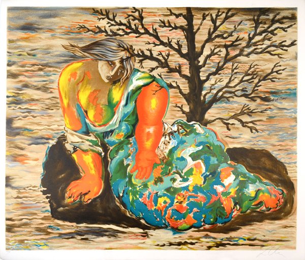 SANDRO CHIA (ITALIAN B.1946): SANDRO ITALIAN B.1946 "Seated Woman" circa 1979 Lithograph 38.5 x 44.5 in. (97.79 cm x 113.03) signed lower right, Edition 48/75