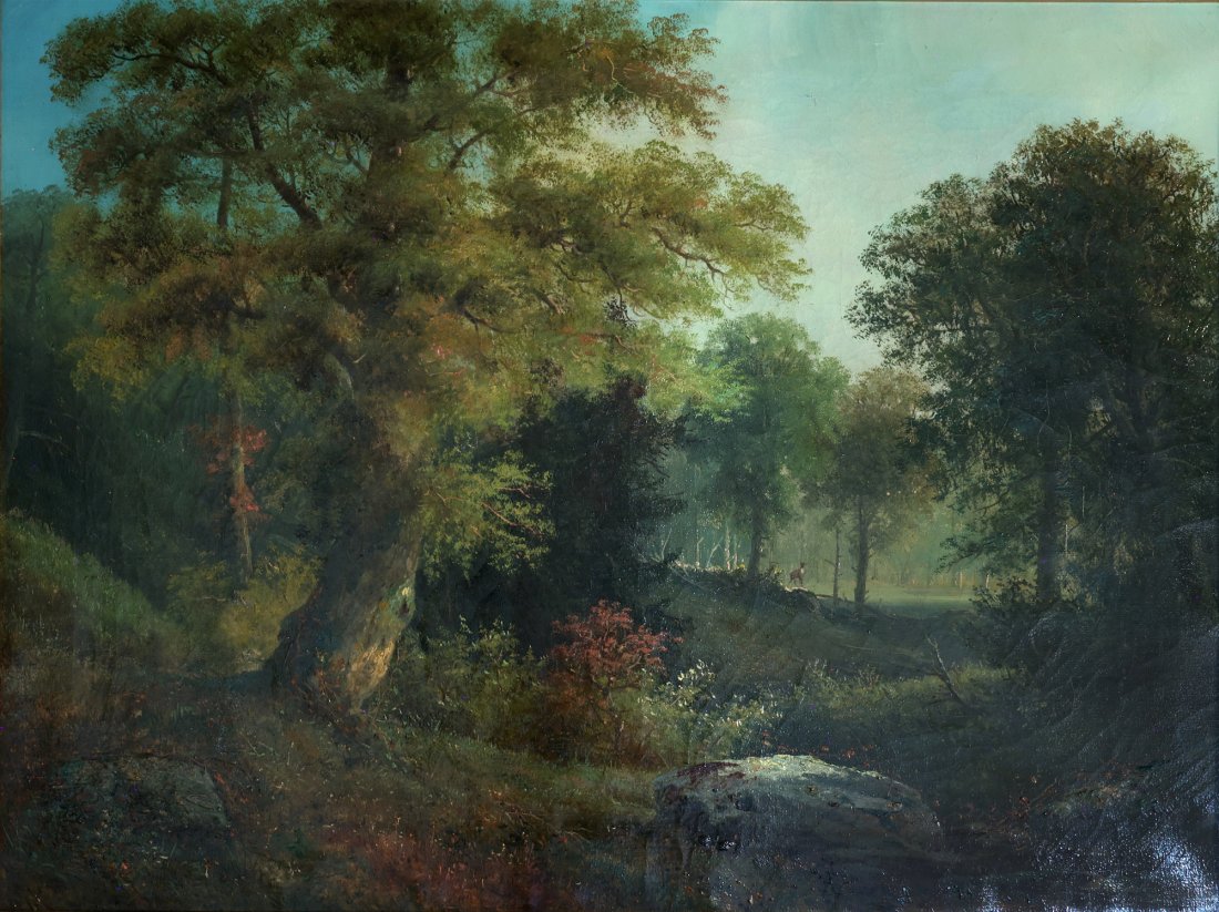 HUDSON RIVER SCHOOL AMERICAN 19TH CENTURY: Hudson River School, oil on canvas, 24 x 32 in (61 x 81.3 cm), unsigned, PROVENANCE: Private collector Philadelphia, PA