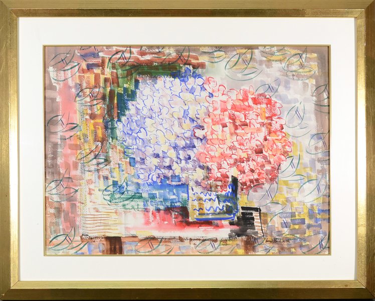 LOUIS WOLCHONOK (AMERICAN 1898-1973): LOUIS WOLCHONOK (AMERICAN 1898-1973) "Flowers" Watercolor 17 1/2 x 23 3/4 in (44.5 x 60.3 cm) Signed lower right