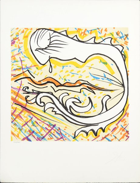SALVADOR DALI (SPANISH 1904-1989): SALVADOR DALI (SPANISH 1904-1989) "The Sound of Faith" From Stained glass window series. Lithograph 16 x 15 1/2 in (40.6 cm x 39.4 cm) Pencil signed PROVENANCE: Stamped and certified verso by Bruce Ho