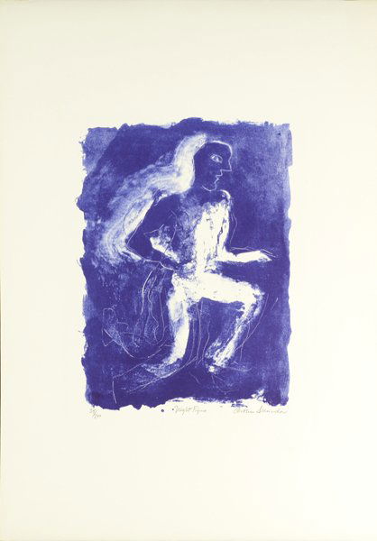 ARTHUR SECUNDA (AMERICAN B.1927): ARTHUR SECUNDA (AMERICAN B.1927) "Night Figure" Lithograph 22 x 15 (55.9 x 38.1 cm)Pencil signed lower right, Edition number 35/200