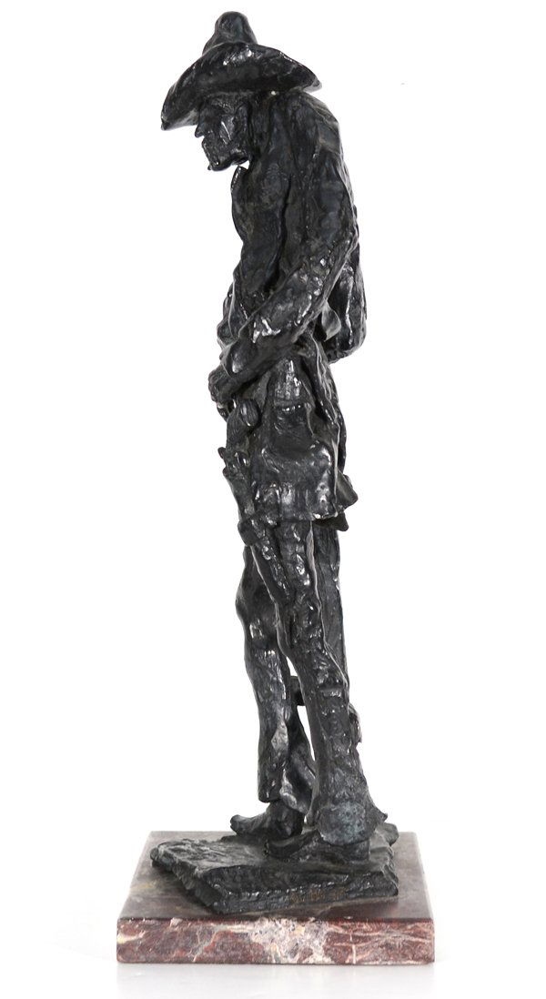 GIB SINGLETON (AMERICAN B.1936): GIB SINGLETON (AMERICAN B.1936), "The Sheriff", 1977 , Bronze, 19 in Height (48.3 cm) , signed on base with foundry mark, Edition 2/30 , ARTIST NOTATION: Gib Singleton is likely unique as a sculptor a