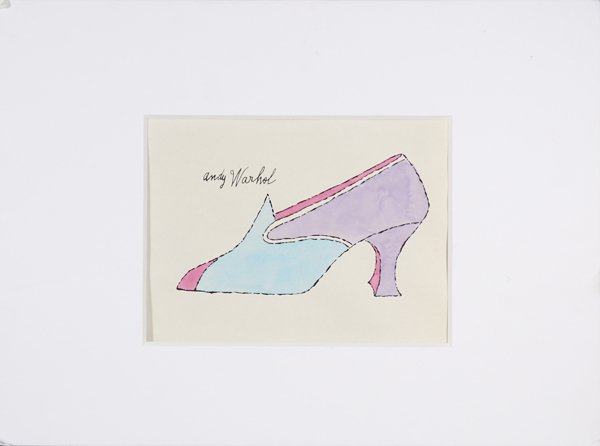 ANDY WARHOL (AMERICAN 1928-1987): ANDY WARHOL (AMERICAN 1928-1987), "La Recherche de Shoe Perdu" , Mixed media on paper, 6 x 7 3/4 in (15.2 x 19.7 cm) , signed upper left , PROVENANCE: From Andy Warhol to J. Walter Thompson Advertisin