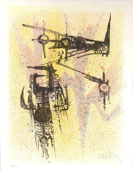 WILFREDO LAM (CUBAN/FRENCH 1902-1982: WILFREDO LAM (CUBAN/FRENCH 1902-1982)"Untitled, From the Flight Portfolio", 1967 Original lithograph on paper 25.75 x 19.75 in (65.4 x 50.2 cm) pencil signed lower left