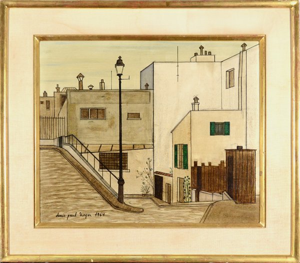 DENNIS PAUL NOYER (FRENCH B.1940): "Montmarte", 1964 ,oil on canvas , 15 1/4 x 18 1/4 in (38.7 x 46.4 cm), signed lower left dated 1964, titled verso