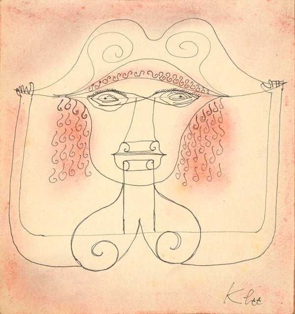 PAUL KLEE (SWISS 1879-1940): "From Singer of the Comic Opera", circa 1923, ink and watercolor, 5 1/2 x 6 in (14 x 15.2 cm), signed lower right, Provenance From collection of R. Hunt, acquired by private collector in California.