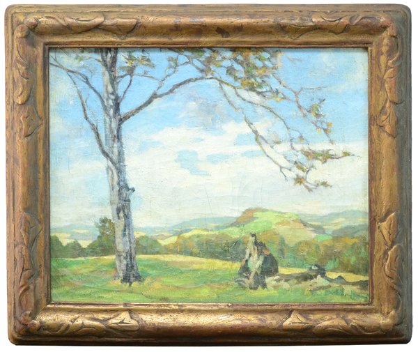 WILLIAM CROZIER (BRITISH 1893-1931): "French Hillside", oil on canvas, 16 x 20 in *40.6 x 50.8 cm), signed lower left