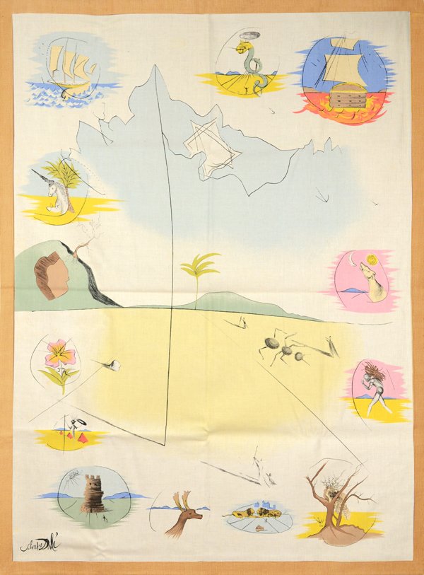 SALVADOR DALI (SPANISH 1904-1989): Frontespice of the Tribes of Israel , tapestry, 70 7/8 x 55 1/8 in (180 x 140 cm), Certificate on verso, edition 108/500 contained in the original box