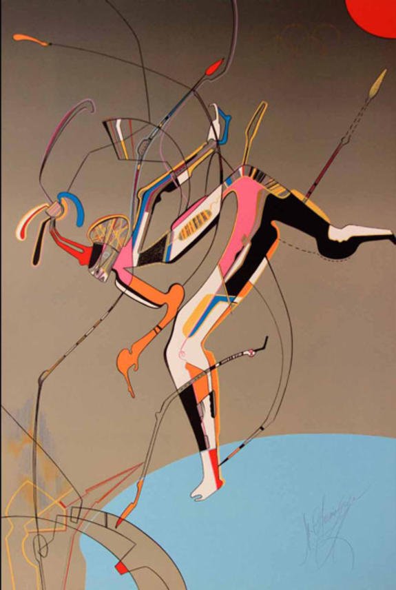 MIHAIL CHEMIAKIN (RUSSIAN B.1943): "The Runner" (AP 19) lithograph, 39 x 26" (99 x 66 cm) pencil singed lower right