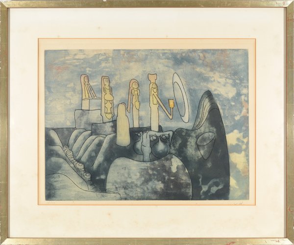 ROBERTO MATTA (CHILEAN 1911-2002): "Untitled", lithograph 16 x 21 3/4 in (40.6 x 55.2 cm), pencil signed lower right, Edition 118/150