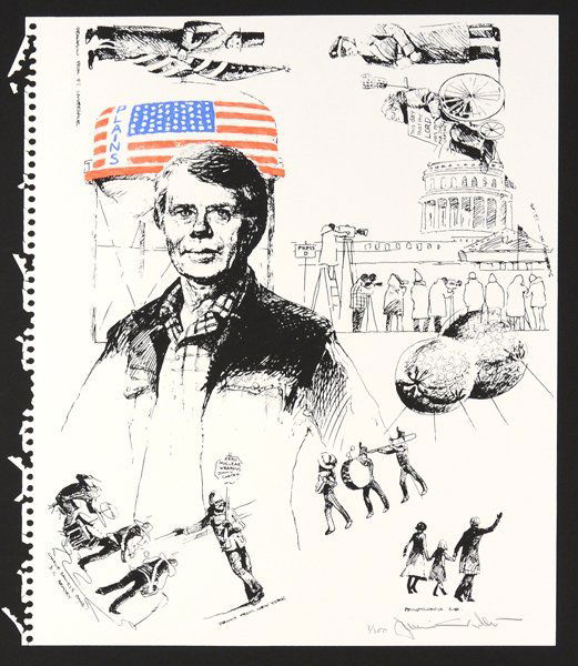 JAMIE WYETH (AMERICAN B.1946): JAMIE WYETH (AMERICAN B.1946)"Jimmy Carter", 1976 Original lithograph in colors on paper 25 x 30 in (63.5 x 76.2 cm) pencil signed lower right, Edition 1/100