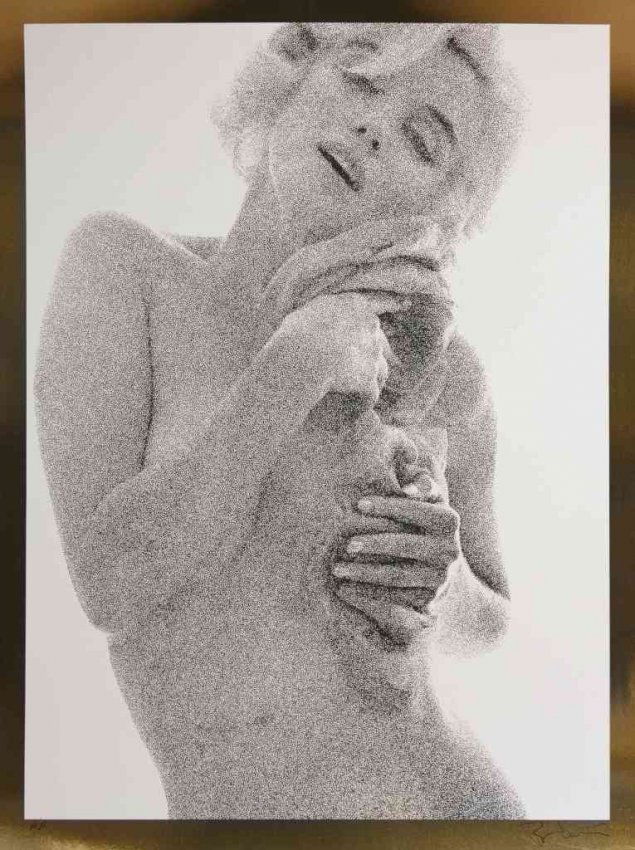 BERT STERN (AMERICAN 1929-2013): BERT STERN (AMERICAN 1929-2013)"Marilyn Monroe with Roses (from the Last Sitting", 1962 Silkscreen on gold foil paper , 33.5 x 26.25 in (85.1 x 66.7 cm) signed lower right , Edition 268/300