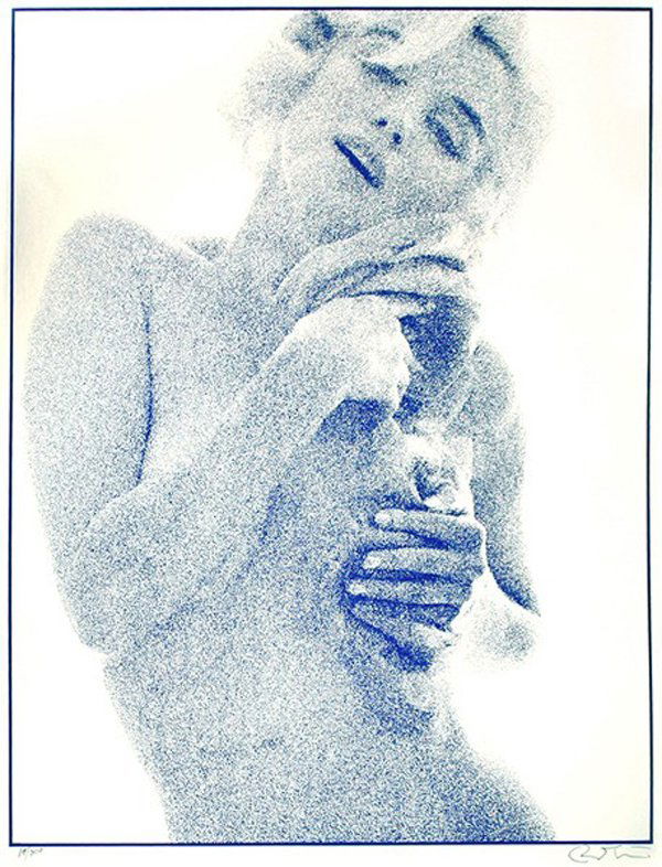 BERT STERN (AMERICAN 1929-2013): Marilyn (The Rose)", 1962 (silver and blue) Silkscreen on foil paper 40 x 32 in (101.6 x 81.3 cm) signed bottom right, Edition 120/300