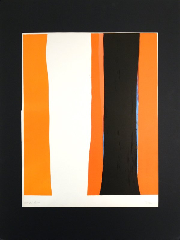 CLEVE GRAY (AMERICAN 1918-2004: Orange and Black", circa 1977, serigraph in colors, 30 x 22 1/2 in (76.2 x 57.2 cm) ,signed in pencil lower right, Edition: Artist Proof