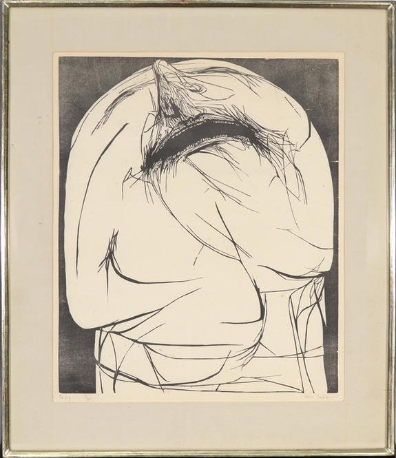 LEONARD BASKIN (AMERICAN 1922-2000): "The Cry", Lithograph 15 x 12 1/4" (38.1 x 31.1 cm) pencil signed lower right,edition 5/300