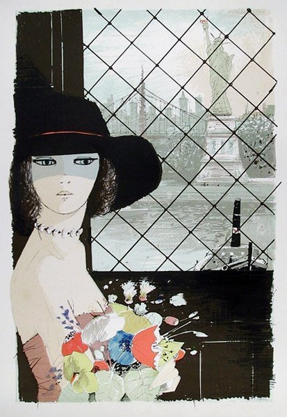 CHARLES LEVIER (FRENCH 1920-2004): CHARLES LEVIER (FRENCH 1920-2004)"Miss Liberty" Original lithograph in colors on paper 29 x 20 in (74 x 51 cm) pencil signed lower right, Edition E/A